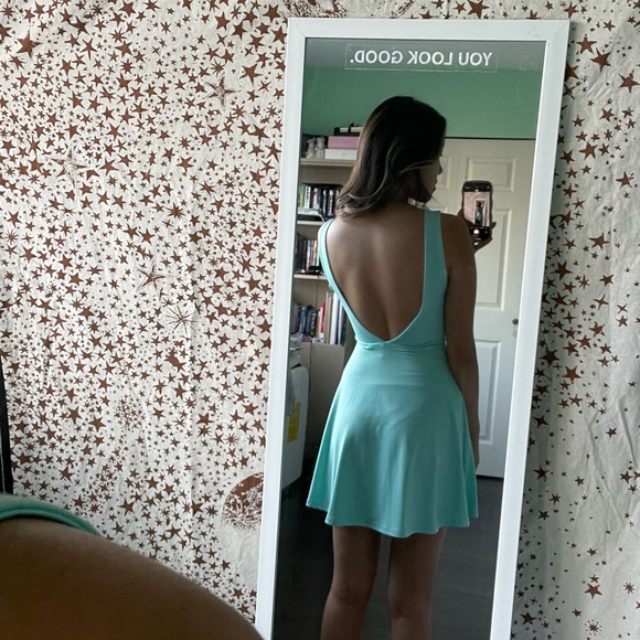 Tiffany blue low back dress - Picture 1 of 3
